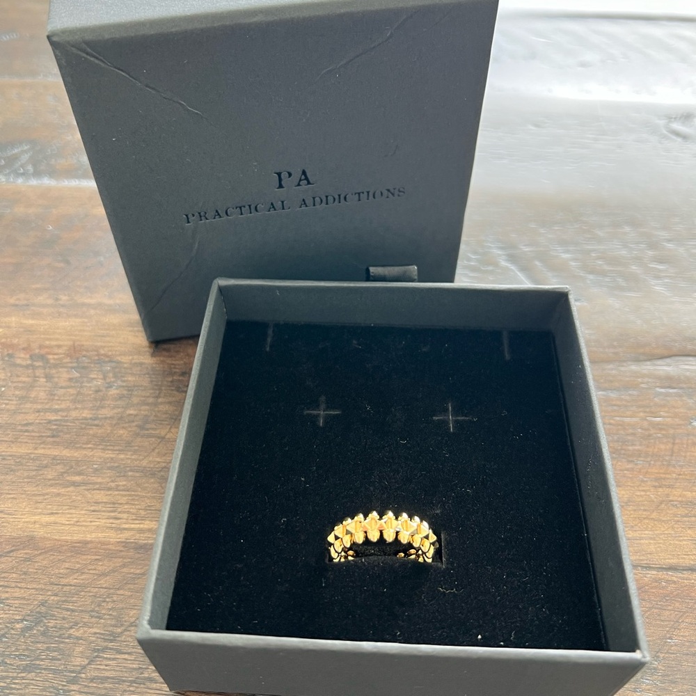 18k Gold Plated Leaf Stackable Ring